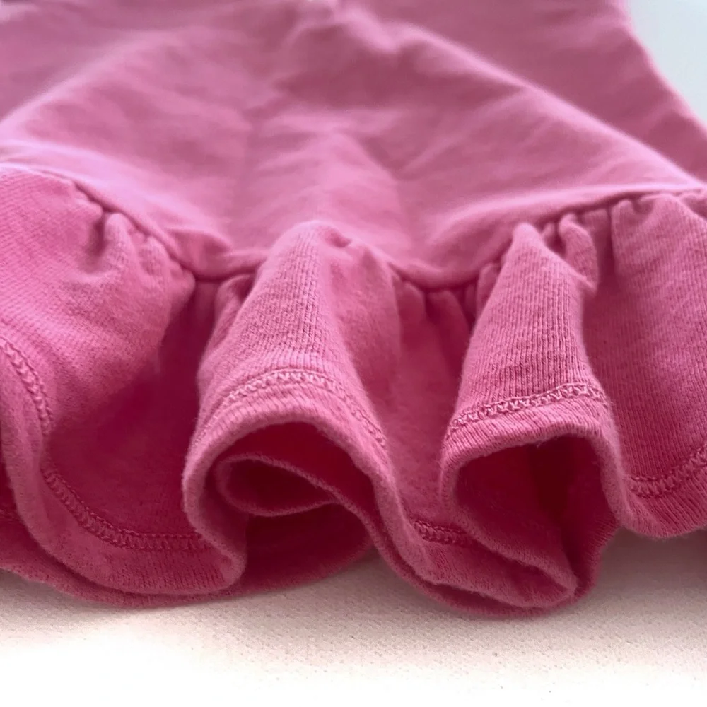 Ralph Lauren Baby Terry Knit Ruffle Sweatshirt Dress In Pink Size 9M